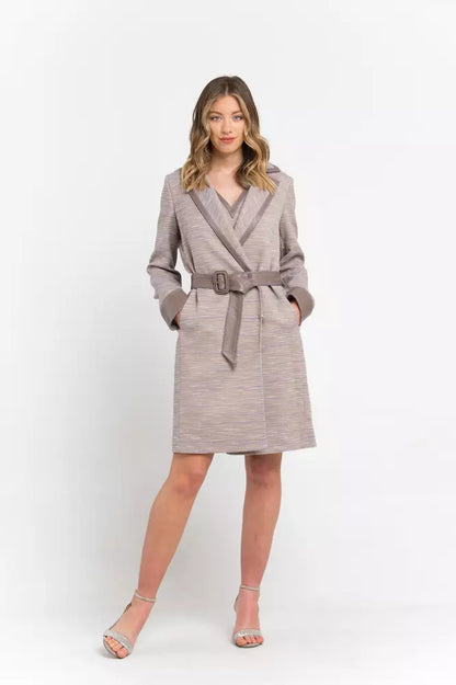 Beige Trussardi frakke i bomuld og polyester