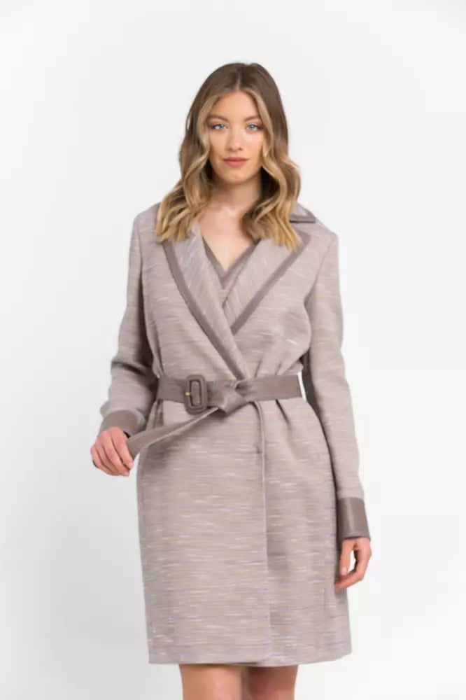 Beige Trussardi frakke i bomuld og polyester