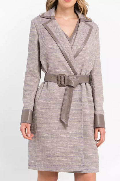 Beige Trussardi frakke i bomuld og polyester