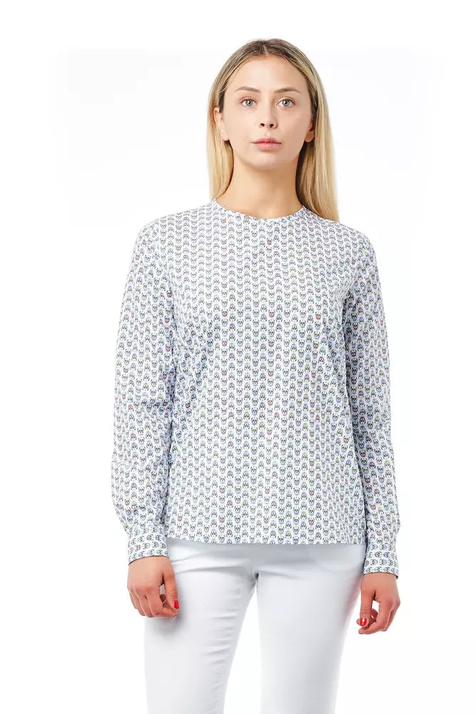 Bagutta bluse med Skull Fantasy-print til kvinder – hvid