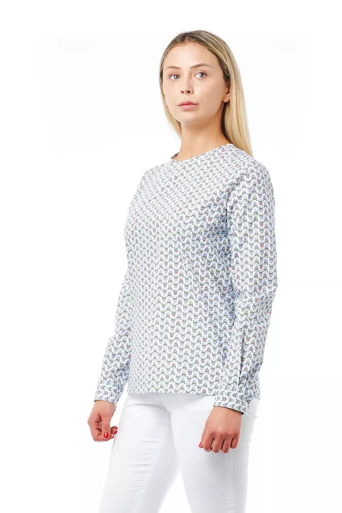 Bagutta bluse med Skull Fantasy-print til kvinder – hvid