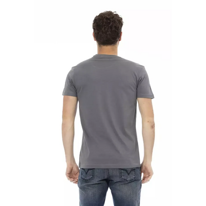 Trussardi Action Gray Cotton Men T-Shirt