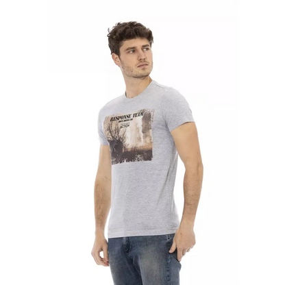 Trussardi Action Gray Cotton Men T-Shirt