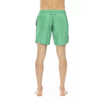 Bikkembergs Green Polyester Men Swim Short