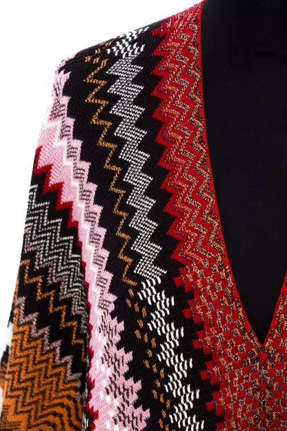 Missoni flerfarvet poncho i uldblanding