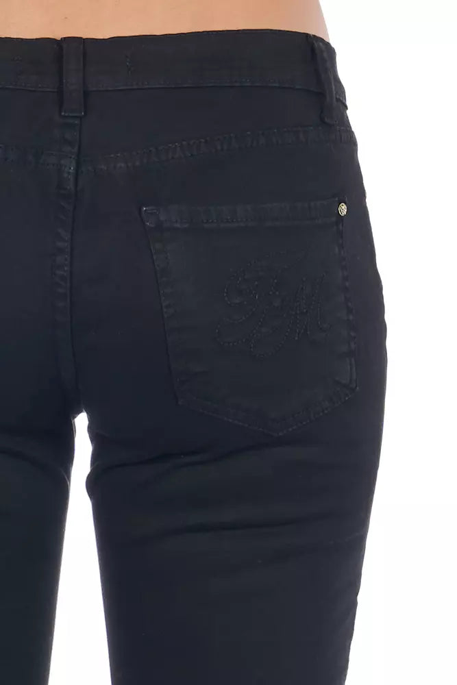 Frankie Morello bikerjeans i bomuldsblanding – sort