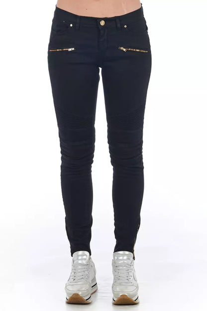 Frankie Morello bikerjeans i bomuldsblanding – sort