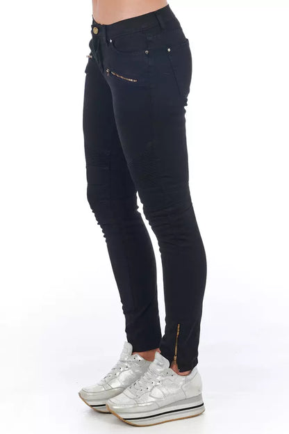 Frankie Morello bikerjeans i bomuldsblanding – sort