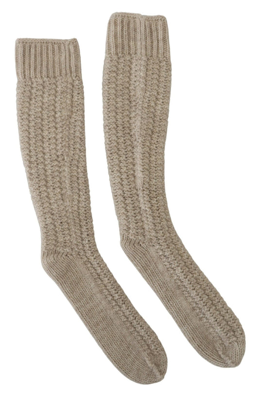Dolce & Gabbana beige knæstrømper i uldblanding