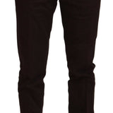 BENCIVENGA Brown Cotton Tapered Formal Men Pants