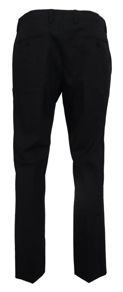 Dolce & Gabbana grå slim fit habitbukser i uldstretch