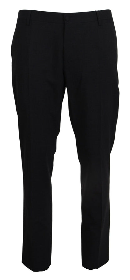 Dolce & Gabbana grå slim fit habitbukser i uldstretch