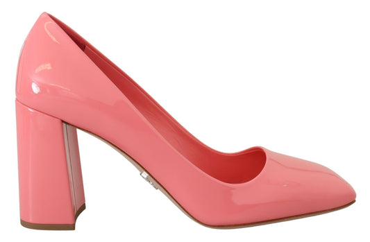 Prada pink pumps i læder med blokhæl