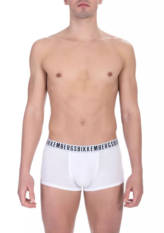 Bikkembergs White Cotton Men's Trunk Underwear Pack