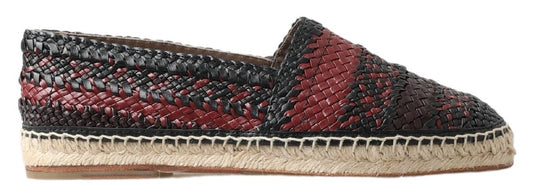 Sort og bordeaux Dolce & Gabbana espadriller i buffalo-læder