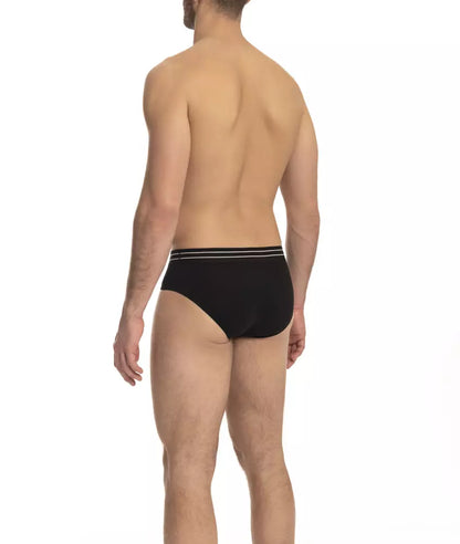Cavalli Class Black Cotton Men Underwear Tri-Pack
