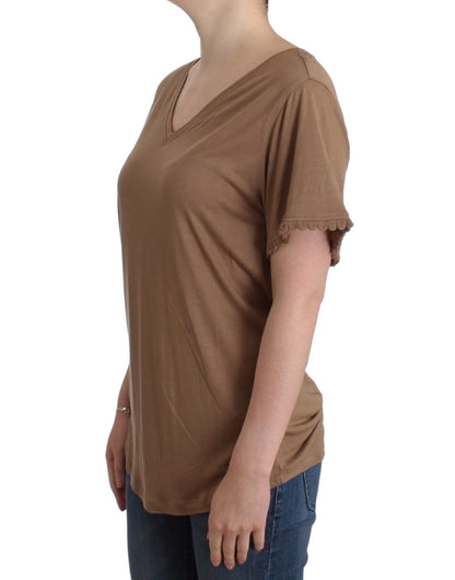 Brun John Galliano kortærmet T-shirt i rayon