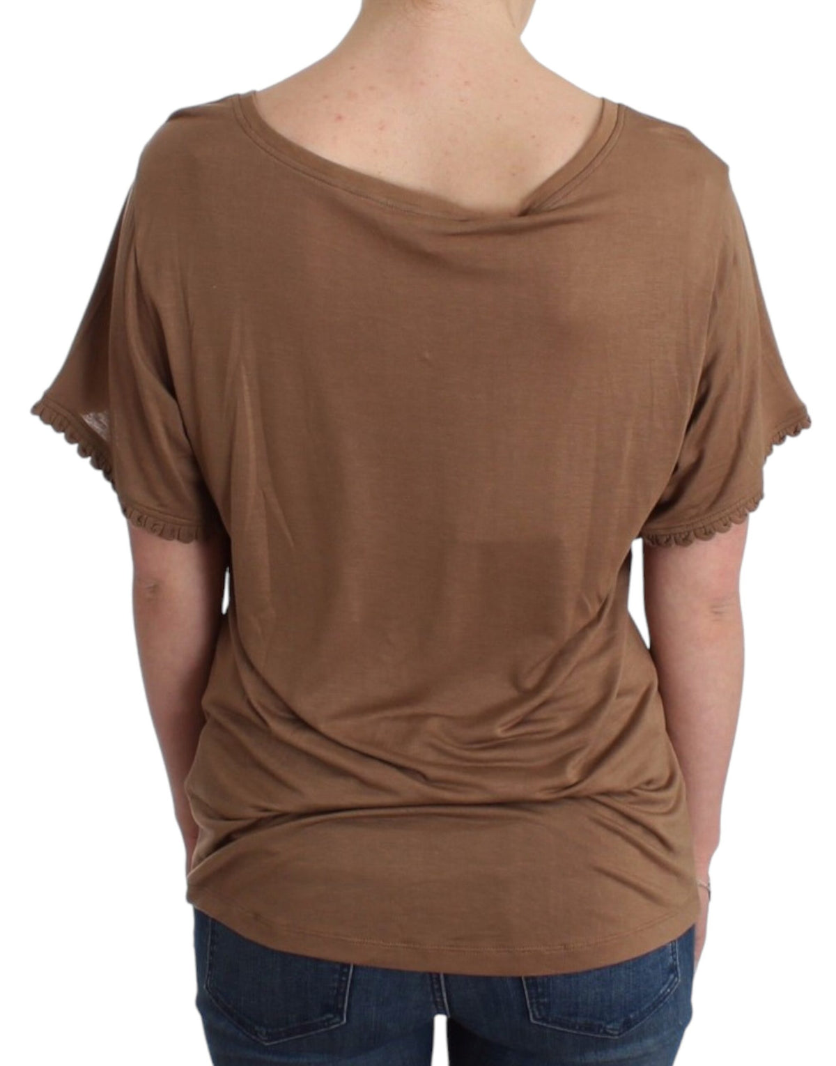 Brun John Galliano kortærmet T-shirt i rayon