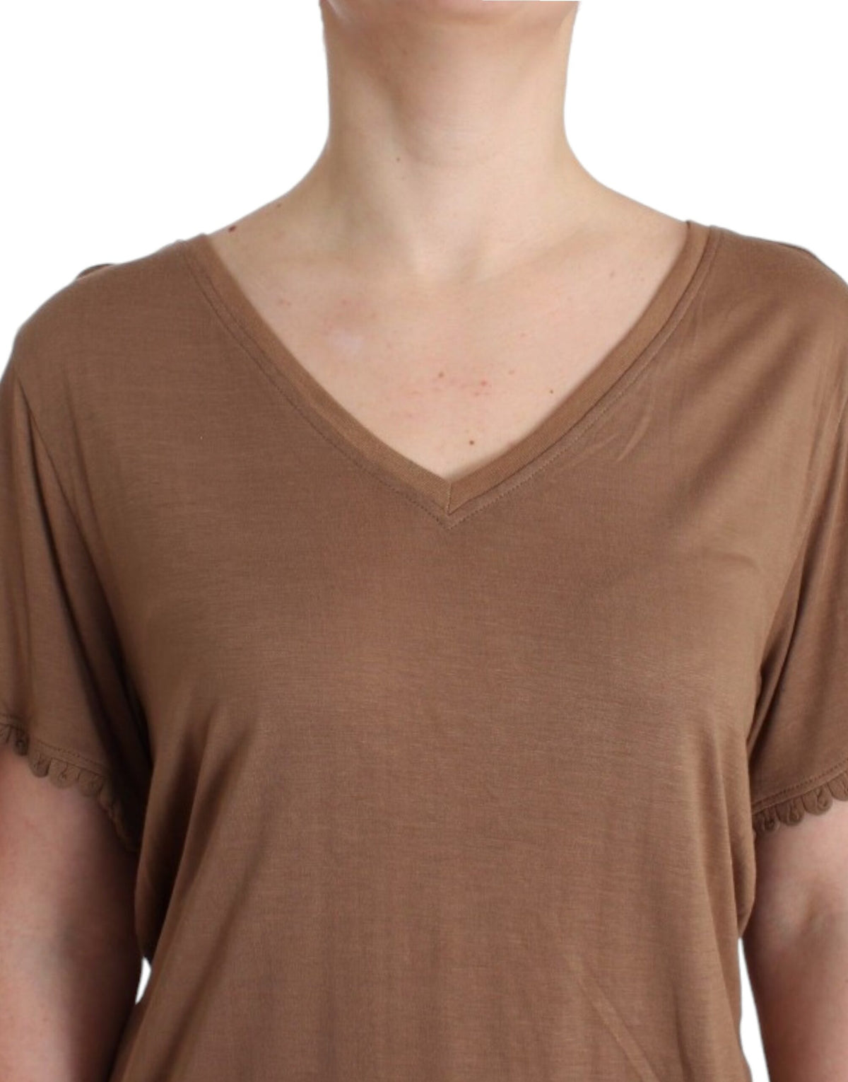 Brun John Galliano kortærmet T-shirt i rayon