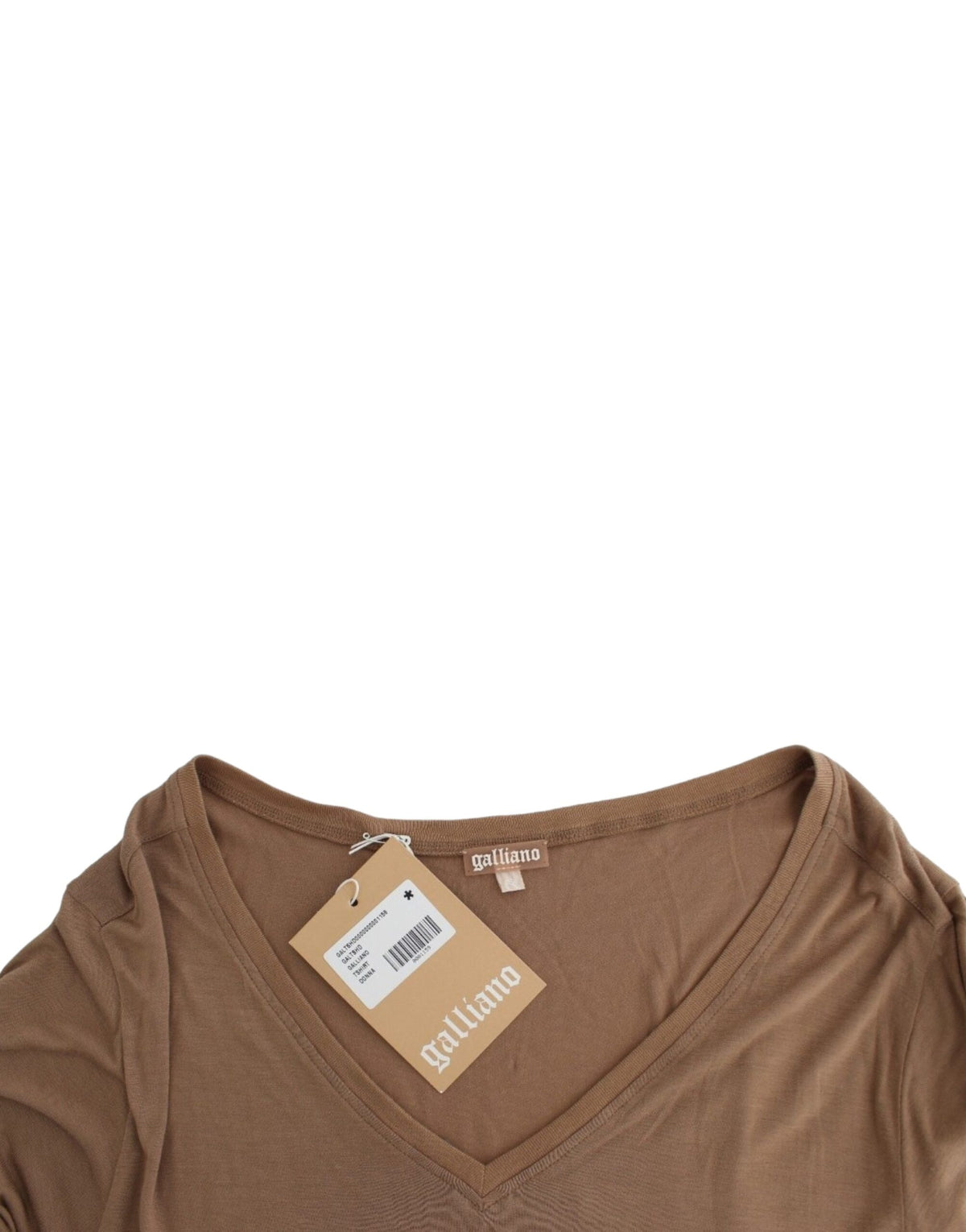 Brun John Galliano kortærmet T-shirt i rayon