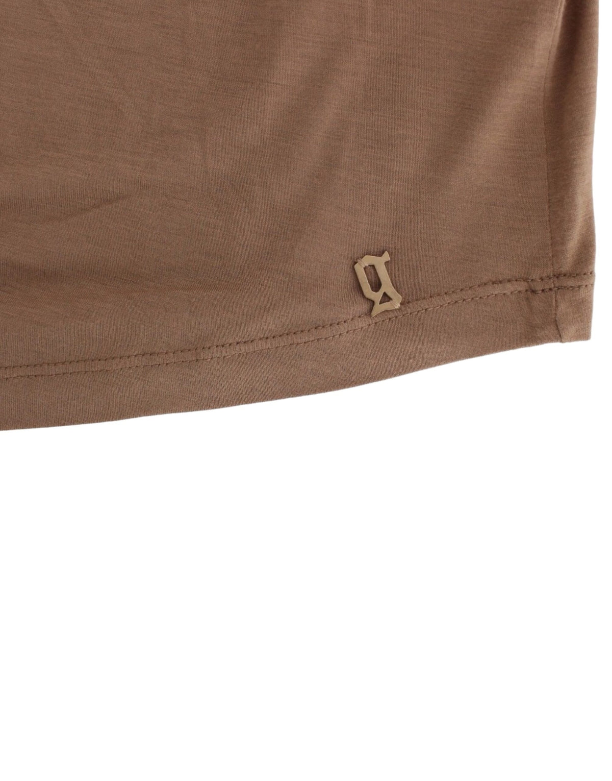 Brun John Galliano kortærmet T-shirt i rayon