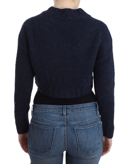 Blå John Galliano cropped cardigan i akryl og mohair