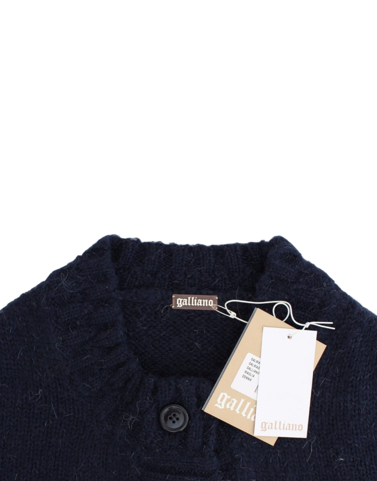 Blå John Galliano cropped cardigan i akryl og mohair