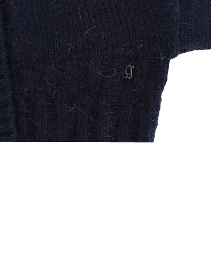 Blå John Galliano cropped cardigan i akryl og mohair