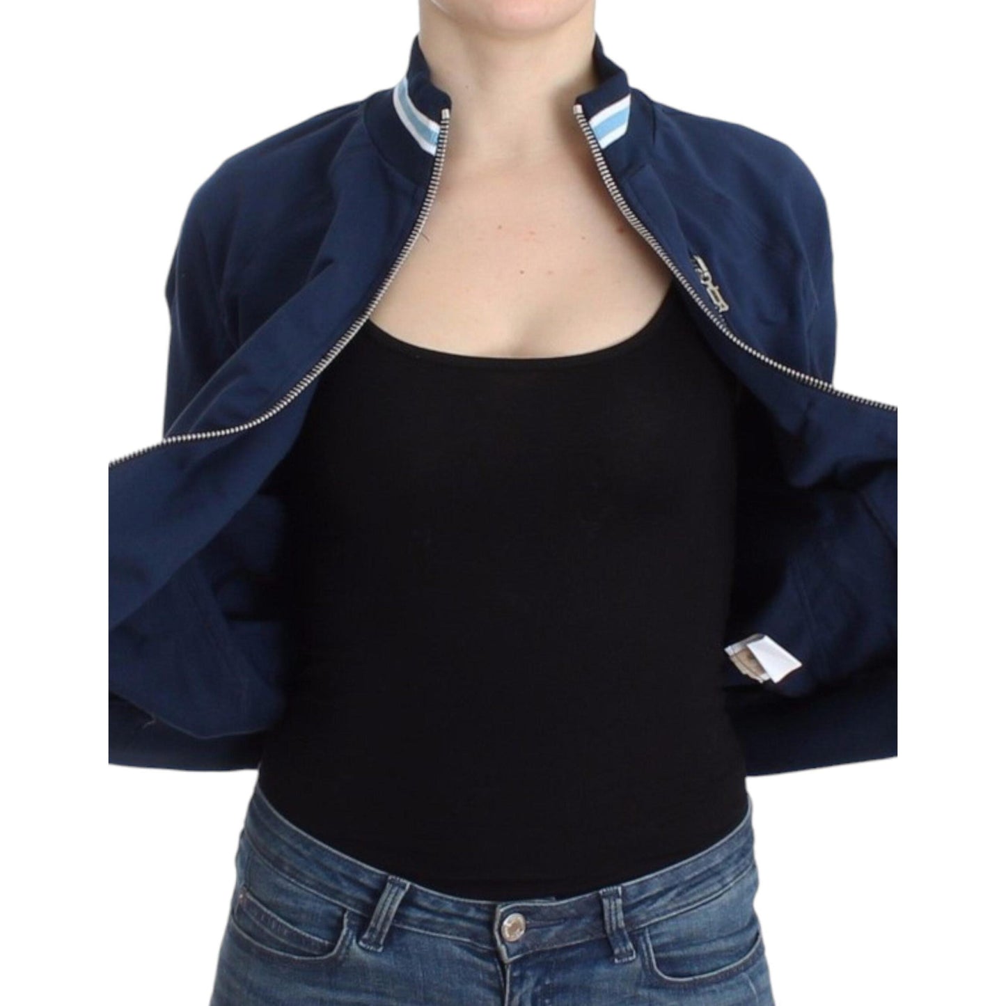John Galliano Blue zip cotton cardigan