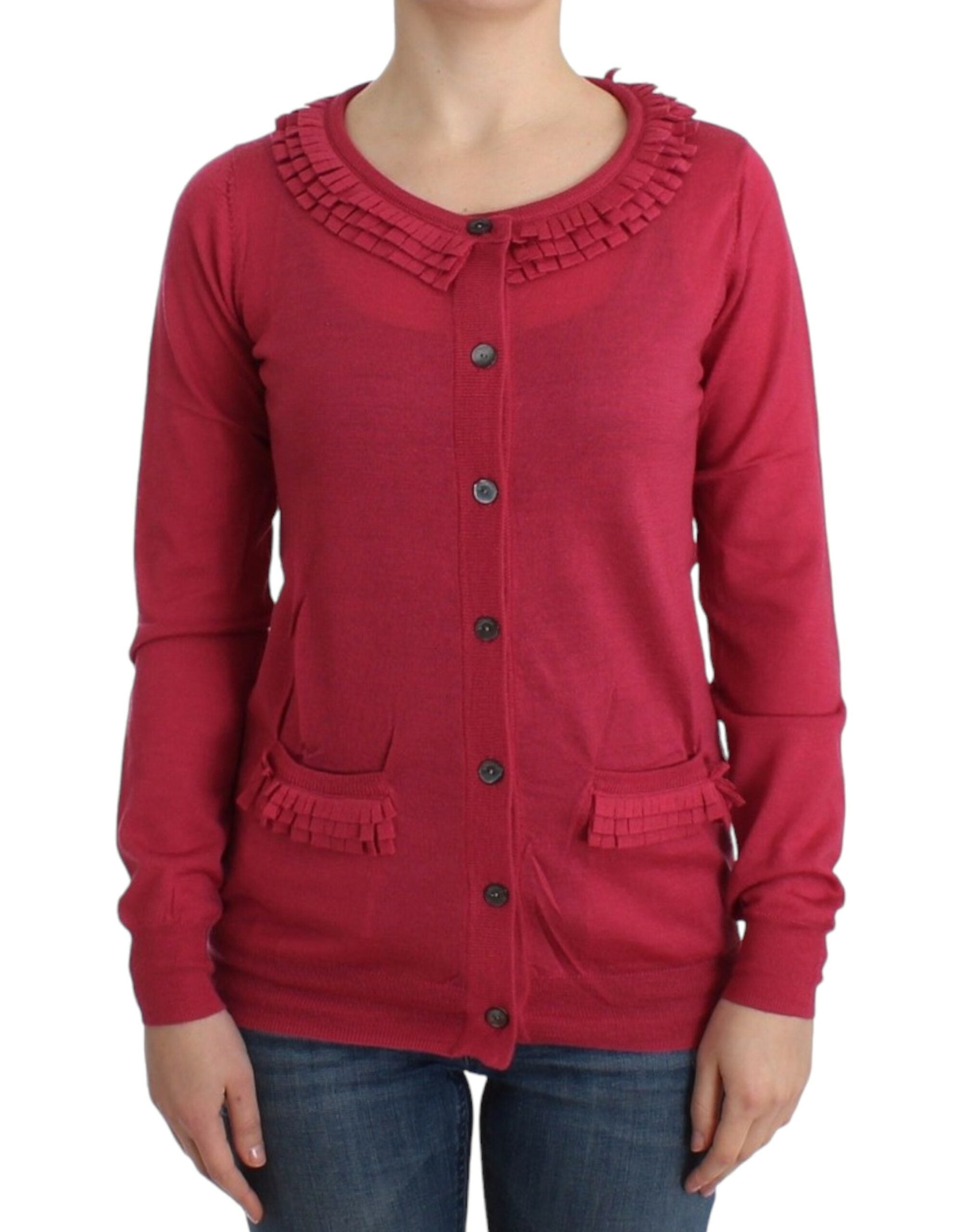 John Galliano pink cardigan i uld