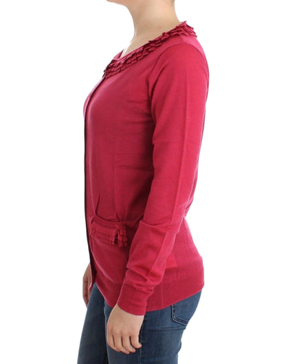 John Galliano pink cardigan i uld