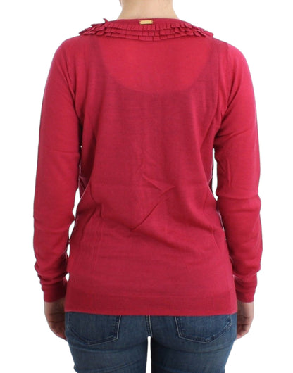 John Galliano pink cardigan i uld