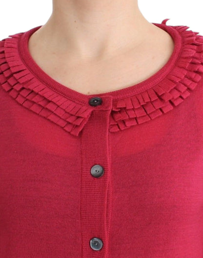John Galliano pink cardigan i uld