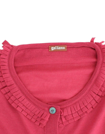 John Galliano pink cardigan i uld
