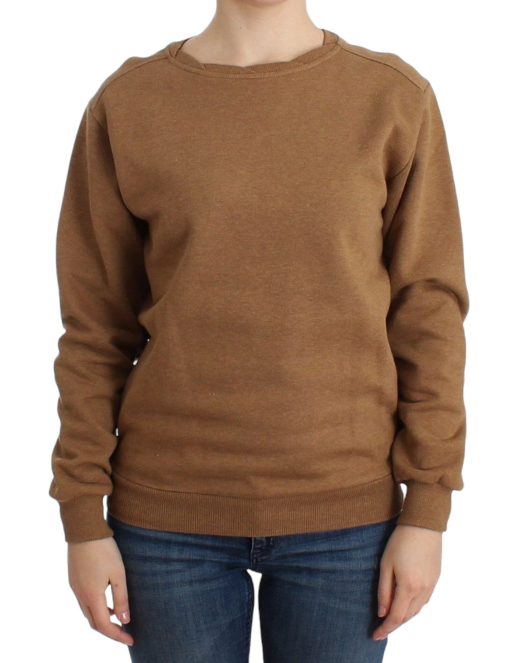 Brun John Galliano crewneck sweater i bomuld