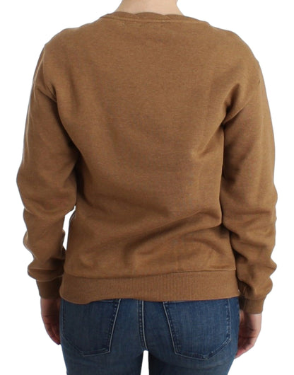 Brun John Galliano crewneck sweater i bomuld