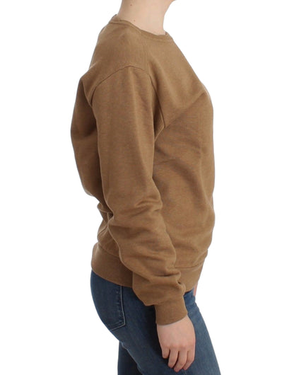 Brun John Galliano crewneck sweater i bomuld
