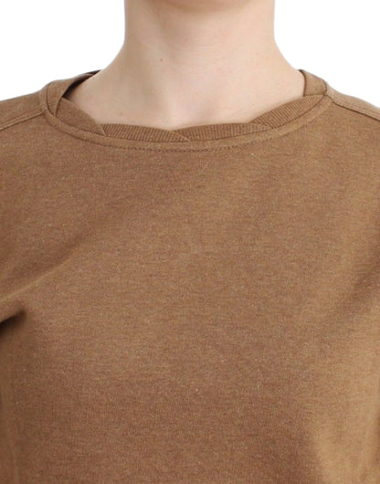 Brun John Galliano crewneck sweater i bomuld
