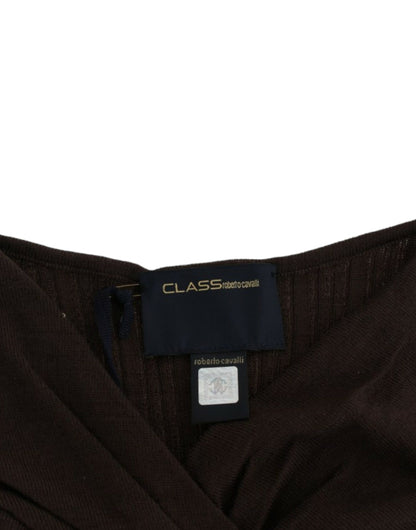 Brun Class Roberto Cavalli Keyhole striktrøje i jomfruuld