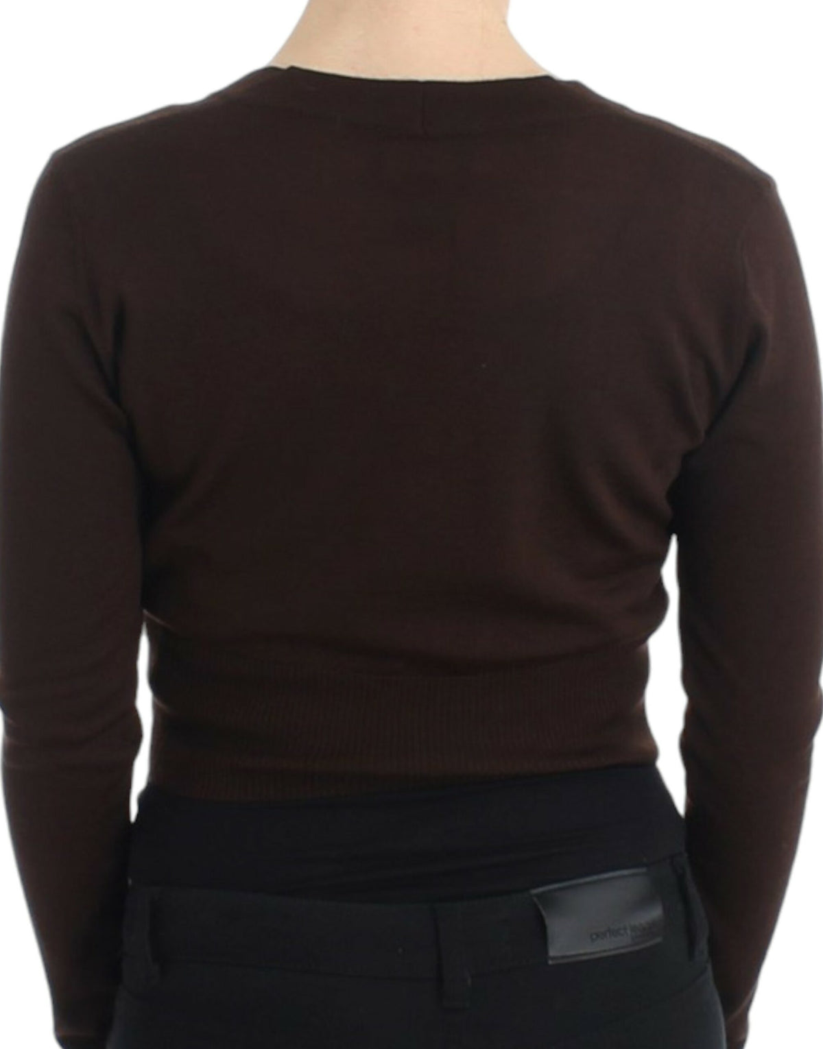 Brun Class Roberto Cavalli kort cardigan i jomfruuld