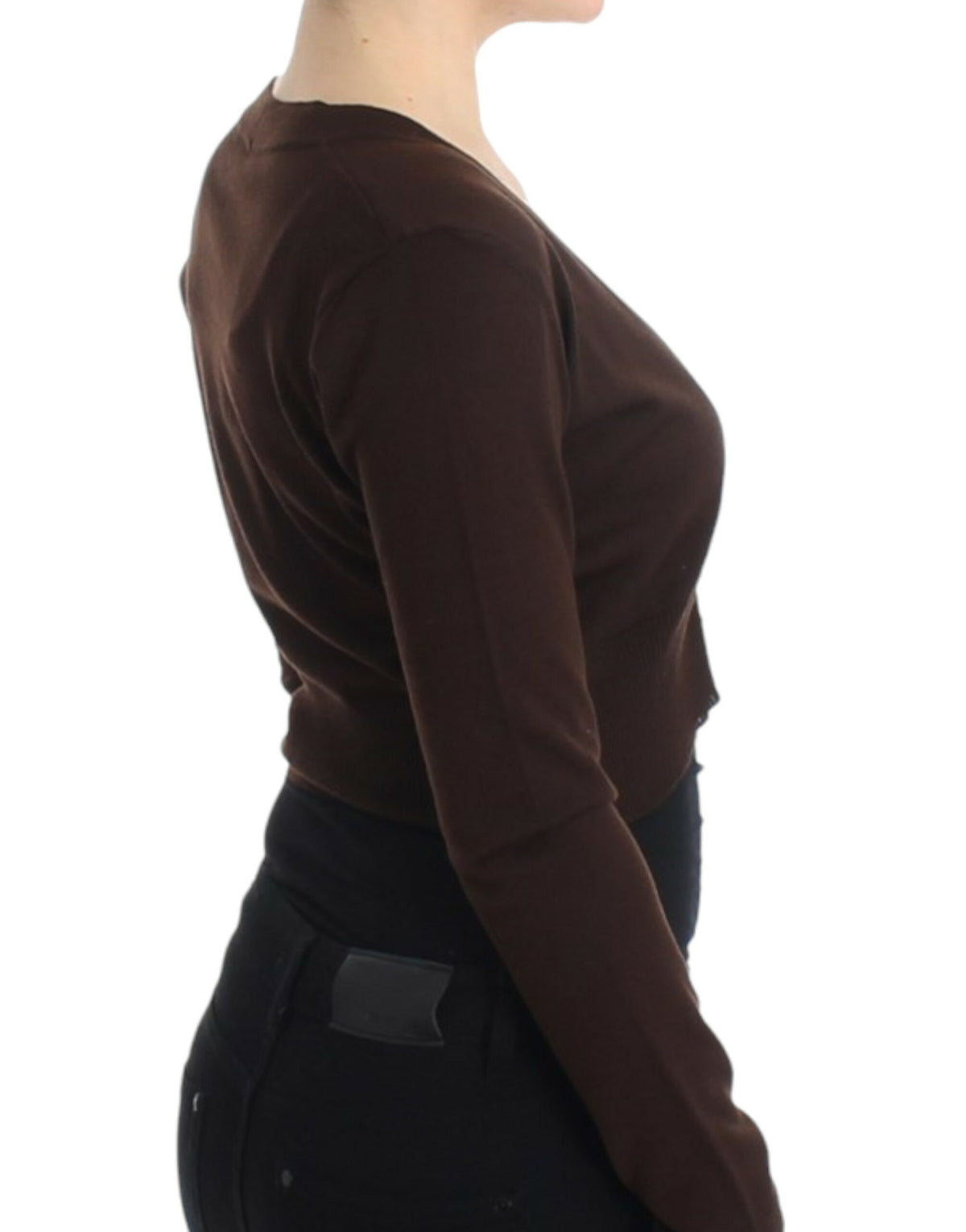 Brun Class Roberto Cavalli kort cardigan i jomfruuld