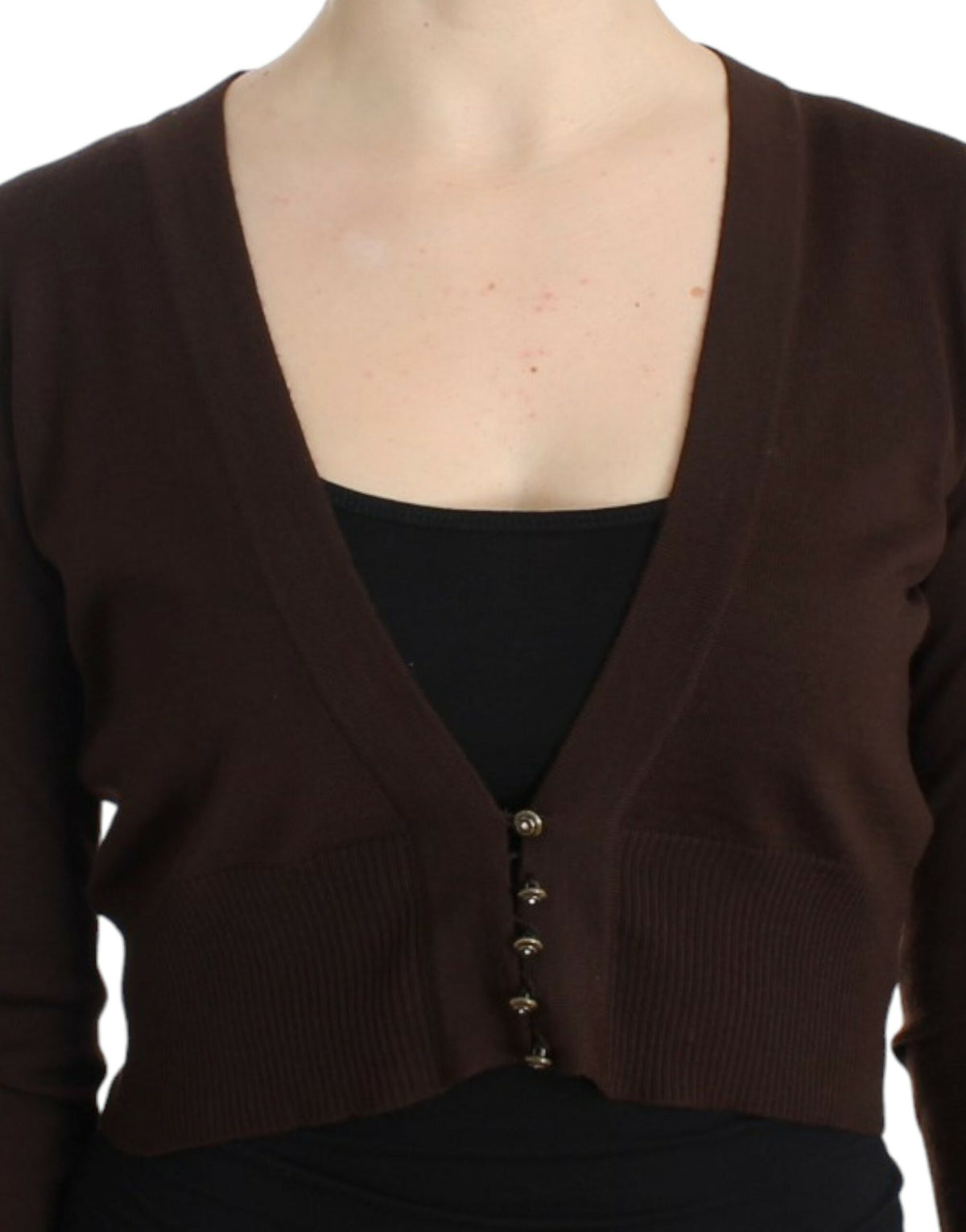 Brun Class Roberto Cavalli kort cardigan i jomfruuld