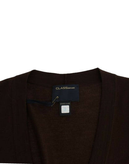 Brun Class Roberto Cavalli kort cardigan i jomfruuld