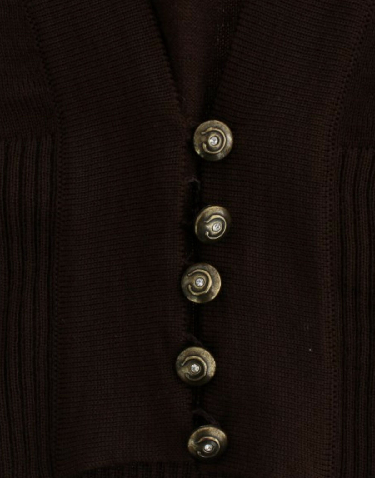 Brun Class Roberto Cavalli kort cardigan i jomfruuld