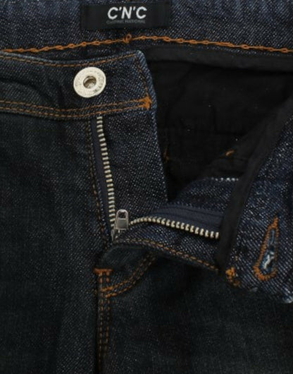 C’N’C Costume National blå slim fit-jeans i bomuld med stretch