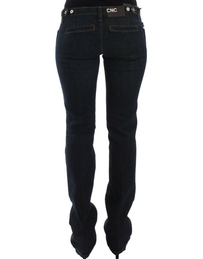 C’N’C Costume National blå slim fit-jeans i bomuld med stretch