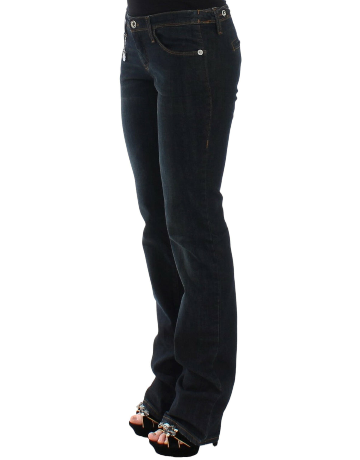 C’N’C Costume National blå slim fit-jeans i bomuld med stretch