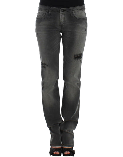 Grå C’N’C Costume National jeans med lige ben i bomuld og elastan