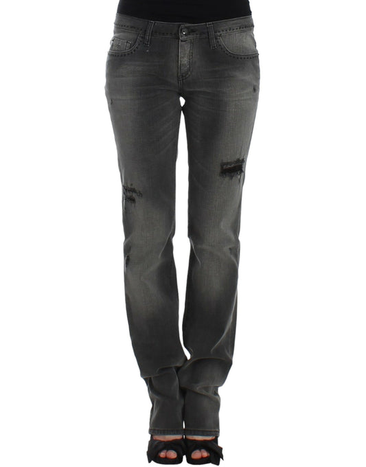 Grå C’N’C Costume National jeans med lige ben i bomuld og elastan