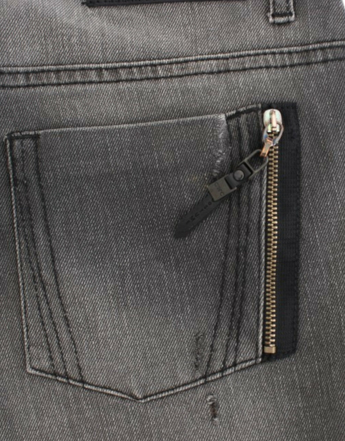 Grå C’N’C Costume National jeans med lige ben i bomuld og elastan